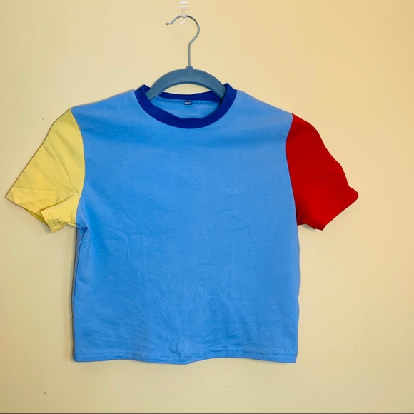 Rare, unique primary color block short sleeve tee - Picture 4 of 4